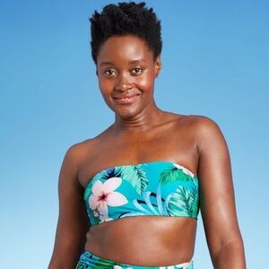 Tropical Print Bikini Top
